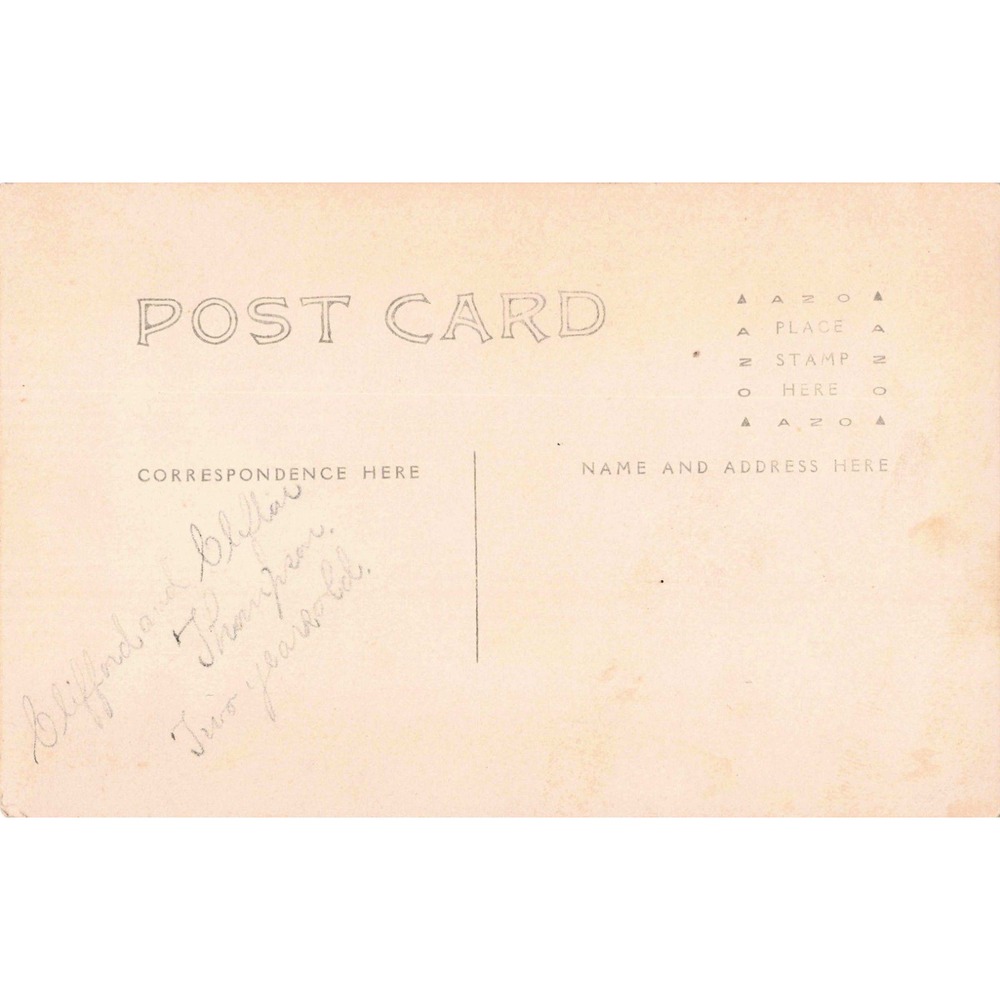 Antique RPPC Clifford and Ella Thompson Two Years Old Children Portrait Postcard - Picture 2 of 2